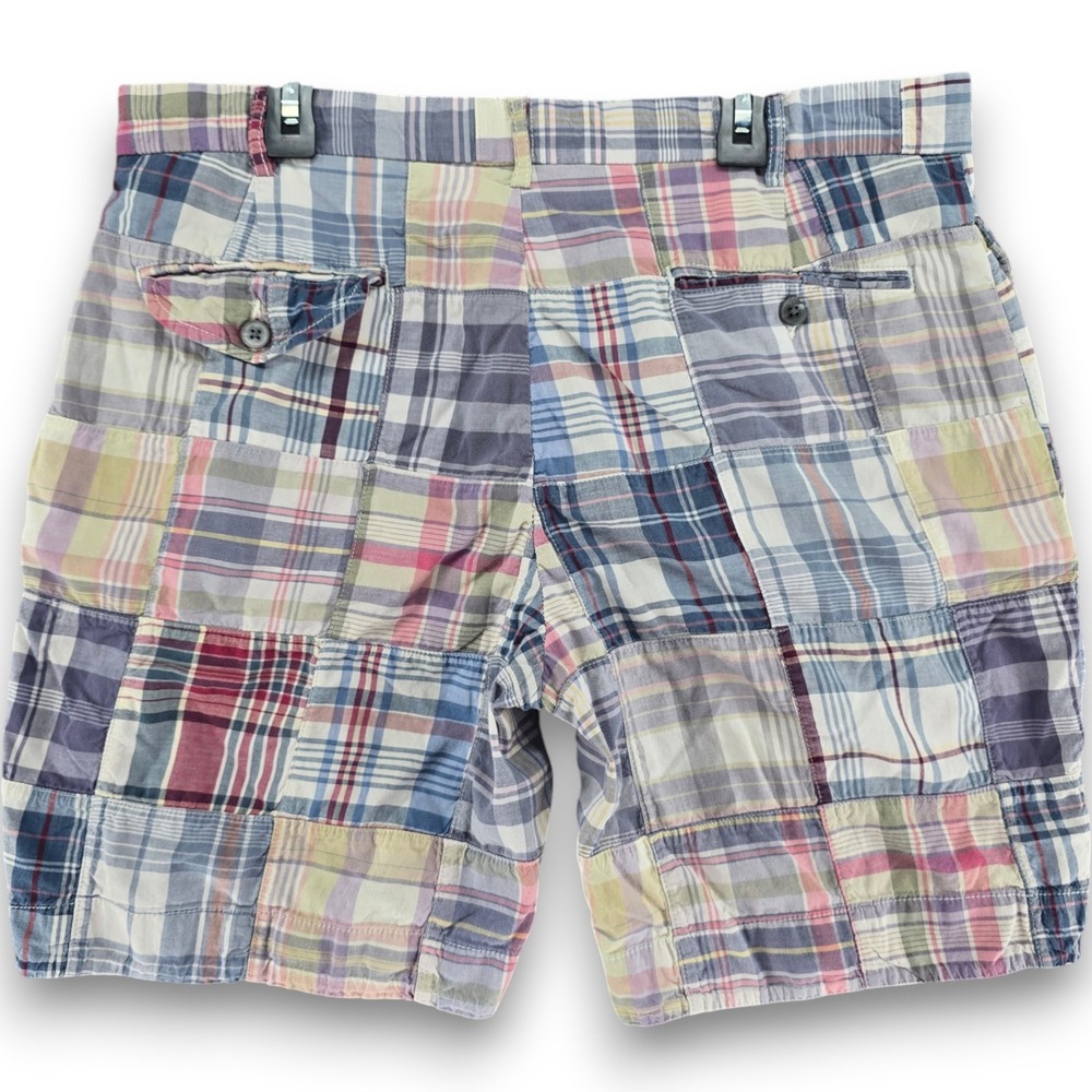 Polo Ralph Lauren Shorts Mens 34 Patchwork Plaid Authentic India Madras Cotton - Picture 2 of 10